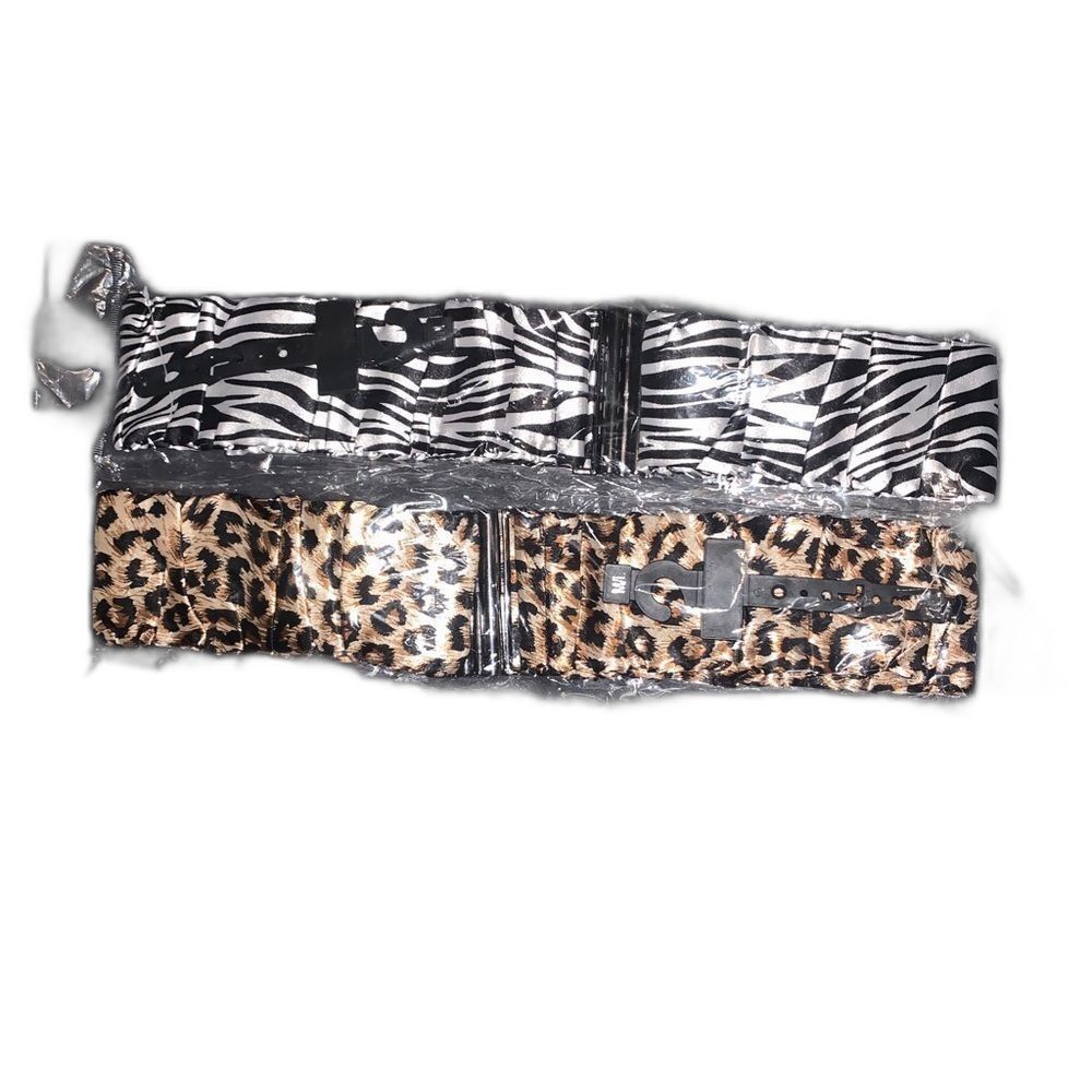 Bulk Animal Printed Fabric Belt Chetah & Zebra (Wholesale 23 total)